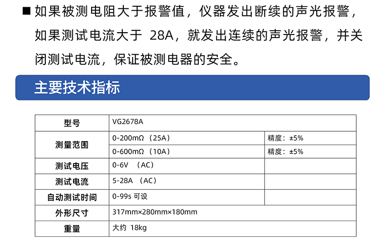 VG2678A接地电阻测量仪 电阻测试仪 绝缘电阻检测仪 现货充足插图2